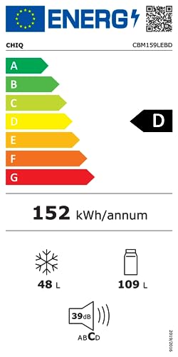 CBM159LEBD Réfrigérateur congélateur bas157 litres (109 + 48) Low Frost, Faible bruit, Refroidissement rapide, Faible emcombrement