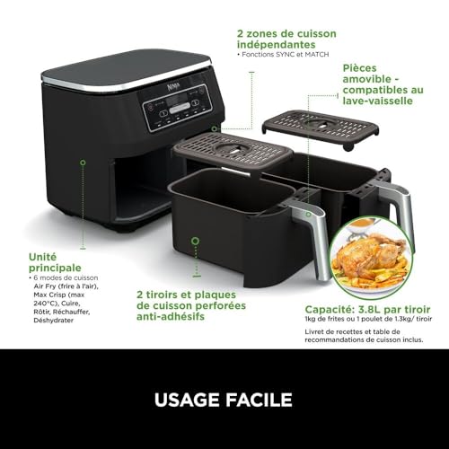 Friteuse Sans Huile 7,6l 2400w Noir - AF300EU