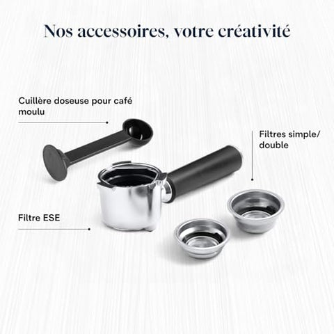 Dedica Style EC685.M, Machine à Expresso avec Buse à Mousse de Lait Professionnelle, Seulement 15 cm de Large, Réservoir de 1 L, Boîtier en Métal, Compatible avec les Dosettes E.S.E, Métal