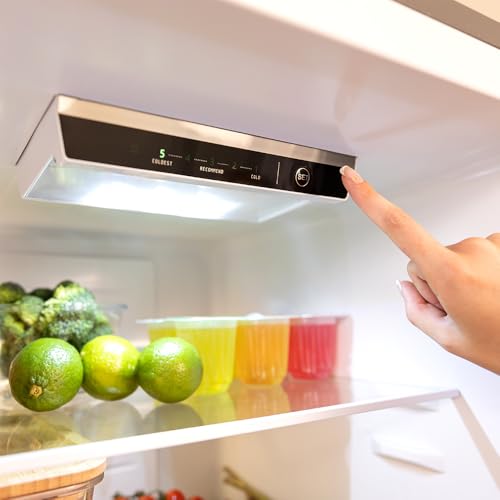 Réfrigérateur combiné Bolero CoolMarket Combi 250 WD Black Glass D. Capacité de 250L, classe D, compresseur Inverter, Total No Frost, porte réversible