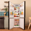 Réfrigérateur combiné Bolero CoolMarket Combi 250 WD Black Glass D. Capacité de 250L, classe D, compresseur Inverter, Total No Frost, porte réversible