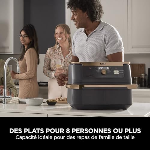 Foodi FlexDrawer Air Fryer, Dual Zone Avec Séparateur Amovible, Grand Tiroir de 10.4 L, AF500EUCP