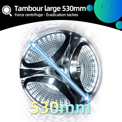 CW07123863AX Lave linge hublot - 7kg, Classe énergétique A, Moteur BLDC 1200 RPM, Lavage vapeur & rapide, 15 programmes, Design compact (60x46.5x84cm) - Gris