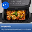 Air Fryer Série 1000 Panier Flexible avec Séparateur Amovible - Airfryer 7.1L, Technologie RapidAir, 10 Modes de Cuisson, 90% Matières Grasses en Moins(NA154/00)
