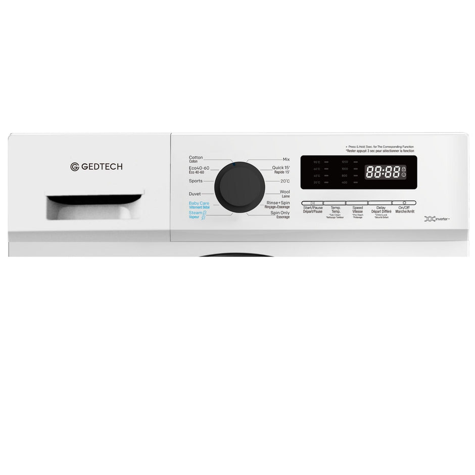 Lave-linge frontal GLL71200WH - 7 Kgs - 1200 tr/mn - 16 programmes - Eco - Intensif - Rapide – Très Faible conso