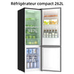Réfrigérateur congélateur bas FBM260L 262L (187+75), Low frost, Acier inoxydable, Portes réversibles, 39 db, 12 ans de garantie sur le compresseur