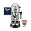 Dedica Style EC685.M, Machine à Expresso avec Buse à Mousse de Lait Professionnelle, Seulement 15 cm de Large, Réservoir de 1 L, Boîtier en Métal, Compatible avec les Dosettes E.S.E, Métal