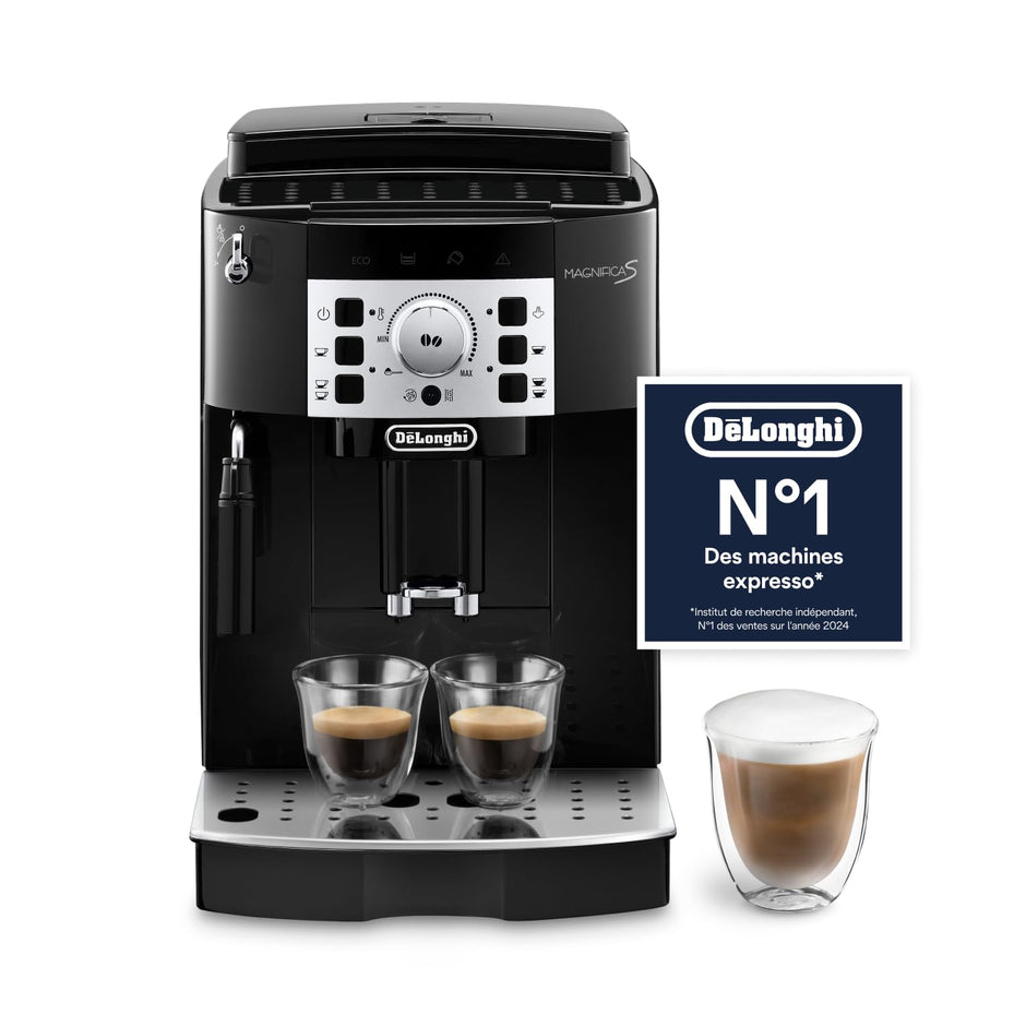 Magnifica S - Perfetto Machine à Café Automatique avec Mousseur à Lait Manuel, Noir (ECAM22.110.B)