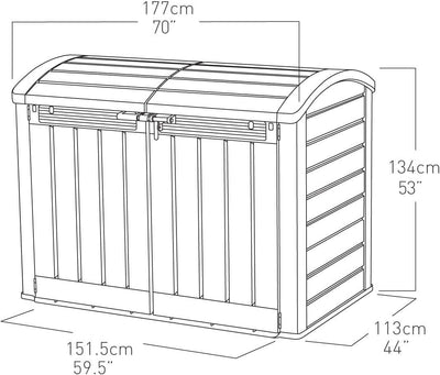 2000L Outdoor Garden Storage Shed with Dual Access