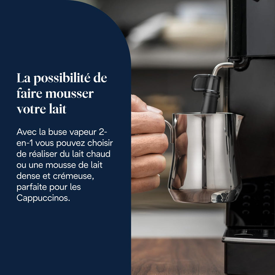 Magnifica S - Perfetto Machine à Café Automatique avec Mousseur à Lait Manuel, Noir (ECAM22.110.B)