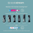 Machine à gazéifier Crystal 3.0 avec cylindre de CO2 Quick-Connect | avec 2 bouteilles en verre Crystal de 0,8 l | Couleur : titane