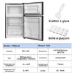 Réfrigérateur congélateur en haut Réfrigérateur congélateur - 86 L (61/25L) - Portes réversibles, Congélateur 4 étoiles, Machine à glaçons, Garantie compresseur 12 ans, Classe E