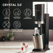 Machine à gazéifier Crystal 3.0 avec cylindre de CO2 Quick-Connect | avec 2 bouteilles en verre Crystal de 0,8 l | Couleur : titane