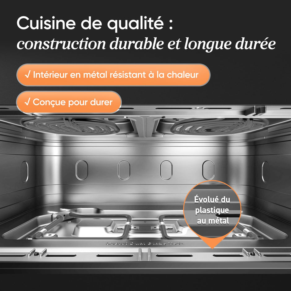 Air Fryer 10L Twinfry, Friteuse sans Huile Double Résistance, Airfryer à Dual Zone Avec Séparateur Amovible