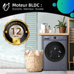 CW07123863AX Lave linge hublot - 7kg, Classe énergétique A, Moteur BLDC 1200 RPM, Lavage vapeur & rapide, 15 programmes, Design compact (60x46.5x84cm) - Gris
