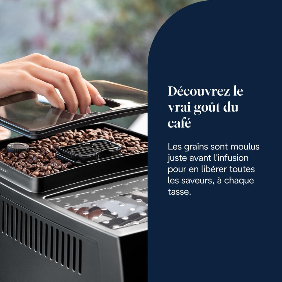 Magnifica S - Perfetto Machine à Café Automatique avec Mousseur à Lait Manuel, Noir (ECAM22.110.B)