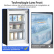 Réfrigérateur congélateur bas FBM260L 262L (187+75), Low frost, Acier inoxydable, Portes réversibles, 39 db, 12 ans de garantie sur le compresseur