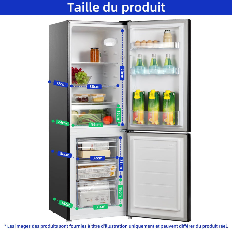 CBM159LEBD Réfrigérateur congélateur bas157 litres (109 + 48) Low Frost, Faible bruit, Refroidissement rapide, Faible emcombrement