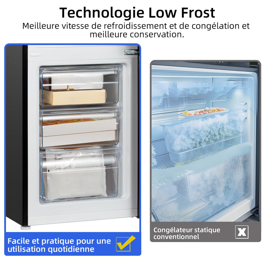 CBM159LEBD Réfrigérateur congélateur bas157 litres (109 + 48) Low Frost, Faible bruit, Refroidissement rapide, Faible emcombrement