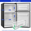 Réfrigérateur congélateur en haut Réfrigérateur congélateur - 86 L (61/25L) - Portes réversibles, Congélateur 4 étoiles, Machine à glaçons, Garantie compresseur 12 ans, Classe E