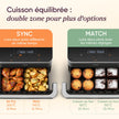 Air Fryer 10L Twinfry, Friteuse sans Huile Double Résistance, Airfryer à Dual Zone Avec Séparateur Amovible
