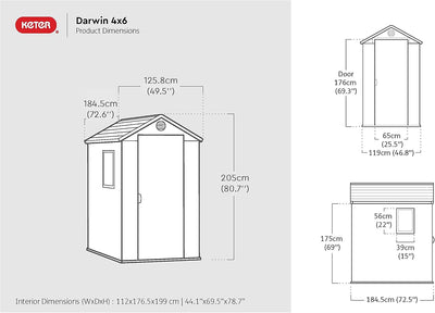 6 x 4 ft Outdoor Garden Storage Shed with Single Door