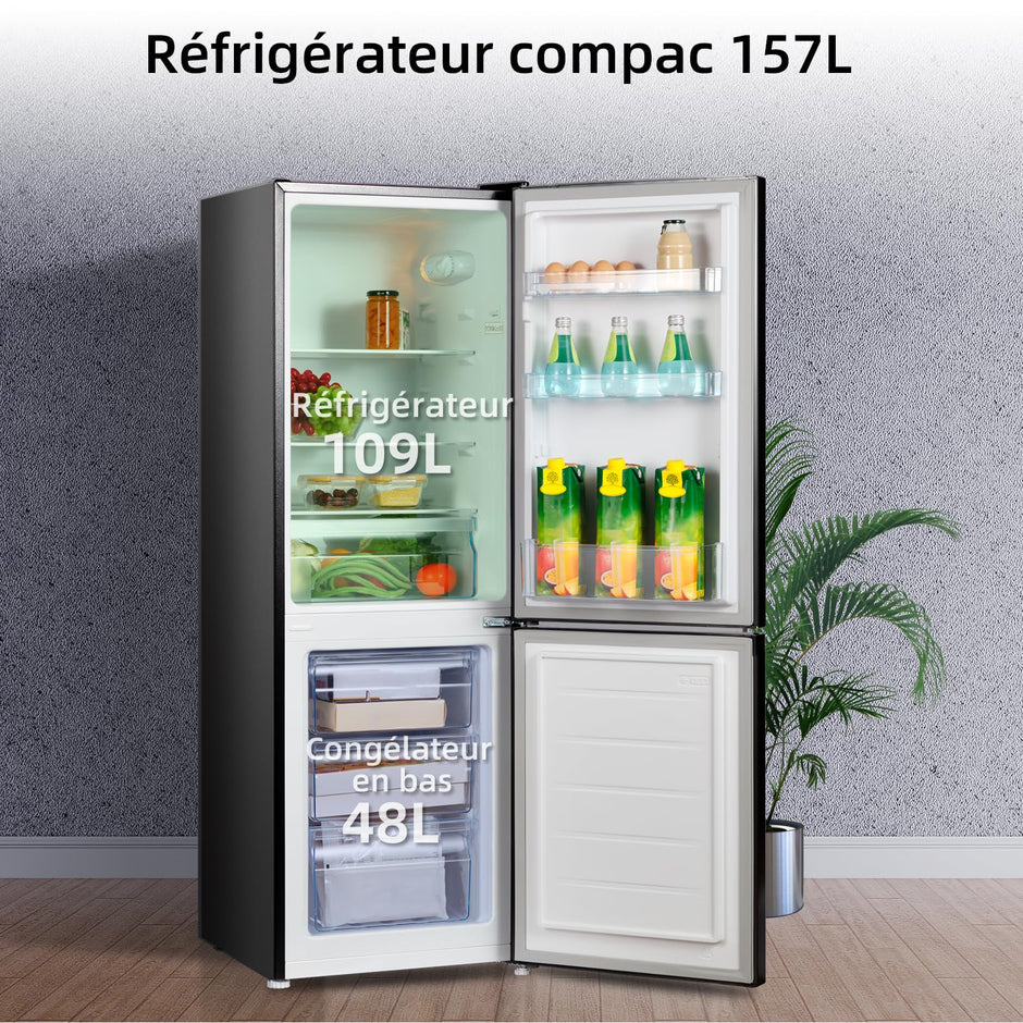 Réfrigérateur congélateur bas FBM157L42 157L (109+48), Largeur 47cm, Low frost, 39 db, Portes réversibles, 12 ans de garantie sur le compresseur