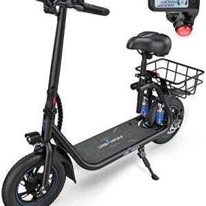 URBANMAX C1 Pro Electric Scooter with Seat, Adult Electric Scooters with Dual Shock Absorbers