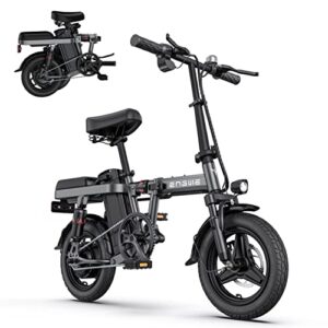 ENGWE T14 Folding Electric Bikes for Adults Teens 350W 19.2MPH 14" Fat Tire Mini Ebike