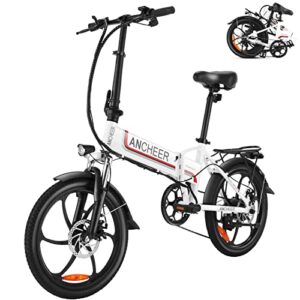 ANCHEER Folding Electric Bike for Adults, 20'' Ebike for Commuting with 48V 10AH Removable Battery