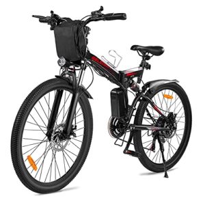 GELEISEN Electric Bike for Adults, Folding Electric Mountain Bike 26
