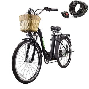 NAKTO Electric Bike Electric City Bike 350W Ebike 26'' Electric Bicycle